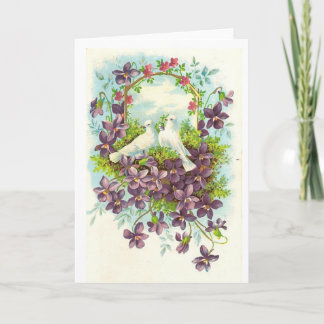 Tauben und Blume Karte