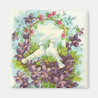 Tauben und Blume Magnet