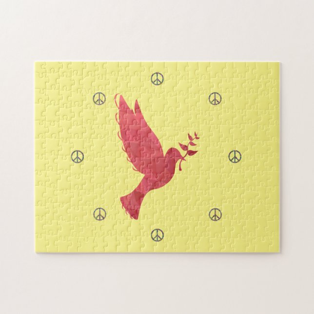 Tauben und Friedenszeichen Puzzle (Horizontal)