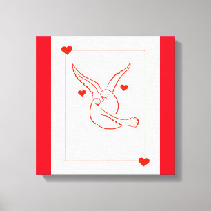 Tauben und Herz Leinwanddruck