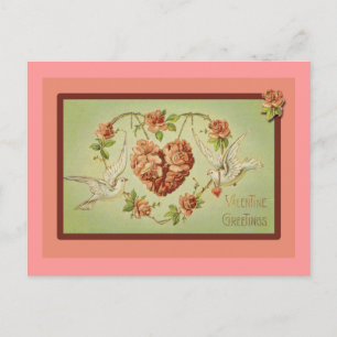 Tauben und Herzschrittkarten Feiertagspostkarte