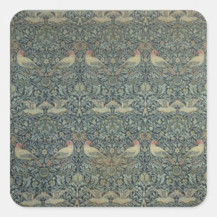 Tauben- und Rosegewebeentwurf, c.1879 Quadratischer Aufkleber