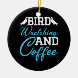 Tauben, Vogelbeobachtung und Kaffee Keramik Ornament