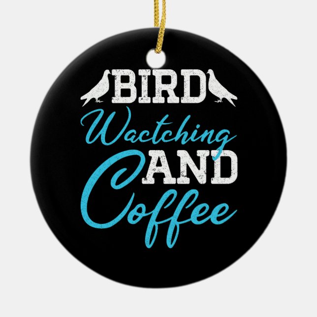 Tauben, Vogelbeobachtung und Kaffee Keramik Ornament (Vorne)