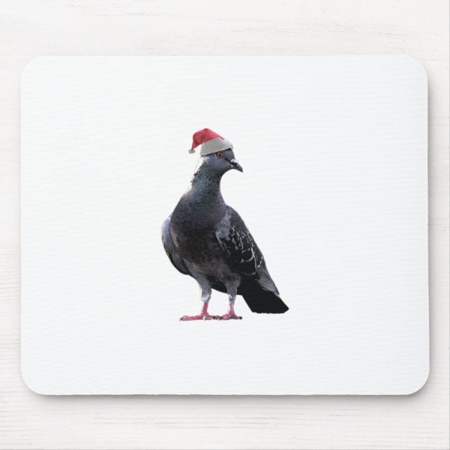 Tauben-Weihnachtsmannmütze Mousepad (Vorne)