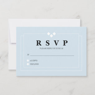 Taubenblaue Wartekarte RSVP Karte
