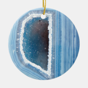 Taubenblaues Geode Druzy Keramikornament