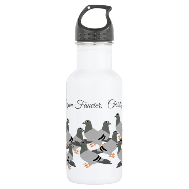 Taubendesign Wasserflasche aus Edelstahl (Vorderseite)