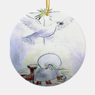 Taubenkind Jesus Keramikornament