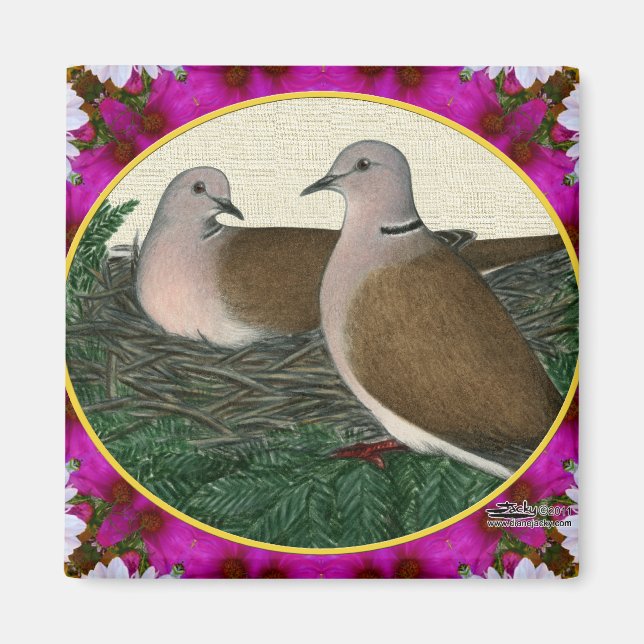 Taubennest und Blume Magnet (Vorne)