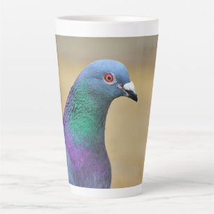 Taubenportrait "Colorful Feather Bird Fotografy" Milchtasse