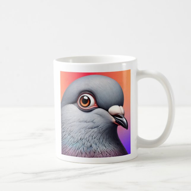 Taubenporträt. Kaffeetasse (Rechts)