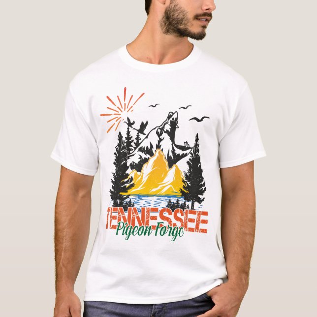 Taubenschmiede TN Bär Große, rauchige Berge T-Shirt (Vorderseite)