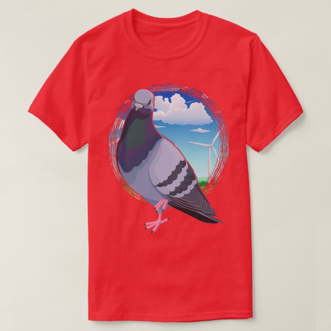 Taubenzucht Vogelbeobachter T-Shirt (Design vorne)