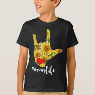 Taubheit ASL Gebärdensprache Sonnenblume I Liebe T-Shirt
