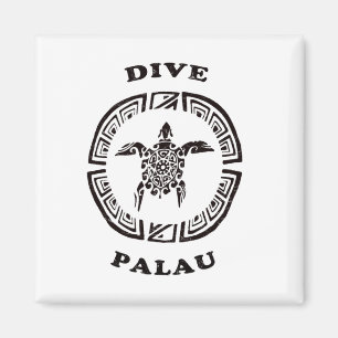 Tauch Palau Vintage Tril Schildkröte Urlaub Gesche Magnet