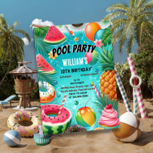 Tauchboy Wasser blau Cool Pool Party 13. Geburtsta