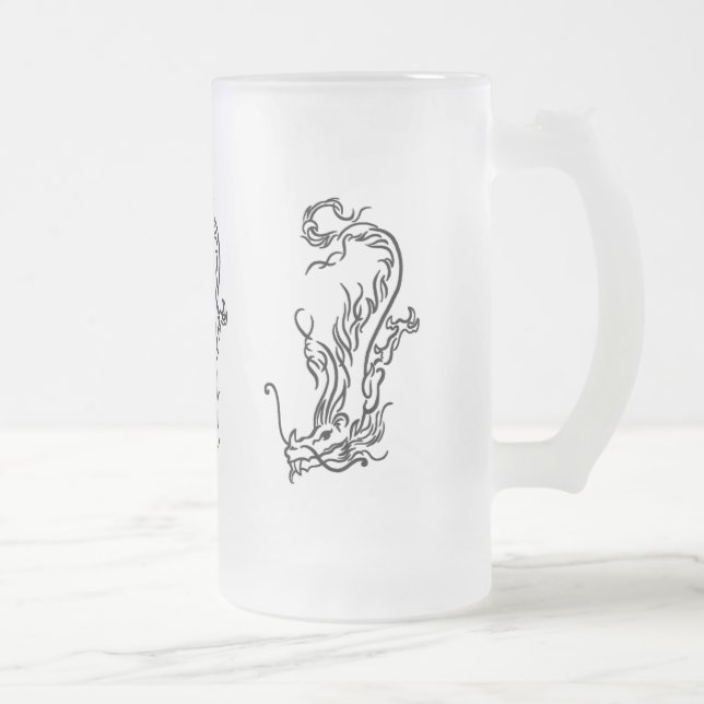 Tauchdrache Mattierter Glass Stein Mattglas Bierglas (Rechts)
