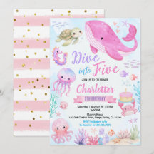 Tauche ein in Five Under The Sea 5. Geburtstag Ros