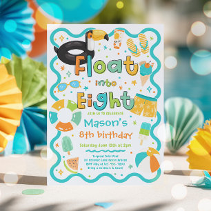 Tauche in acht Sommer-Poolparty 8. Geburtstag ein Einladung