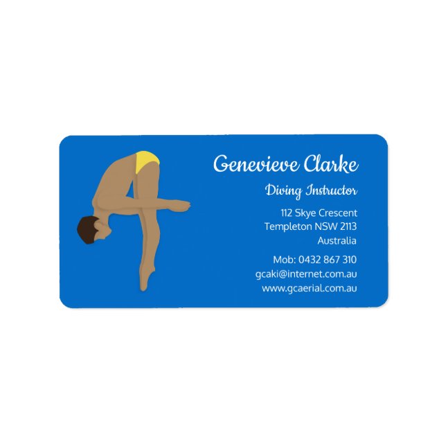 Tauchen Adressaufkleber (Vorne)