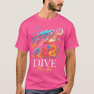 Tauchen Aruba Meer Schildkröte Tauchen Souvenir T-Shirt