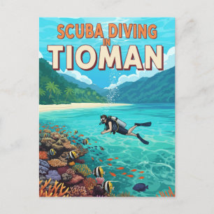 Tauchen auf Tioman Malaysia Vintage Postkarte