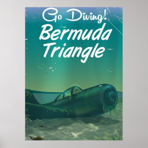Tauchen! Bermuda-Dreieck-Fahrplakat Poster