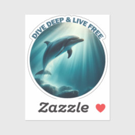 Tauchen Deep Live Free Dolphin Aufkleber