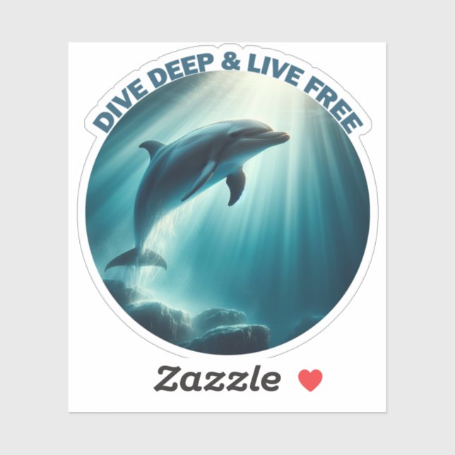 Tauchen Deep Live Free Dolphin Aufkleber (Blatt)