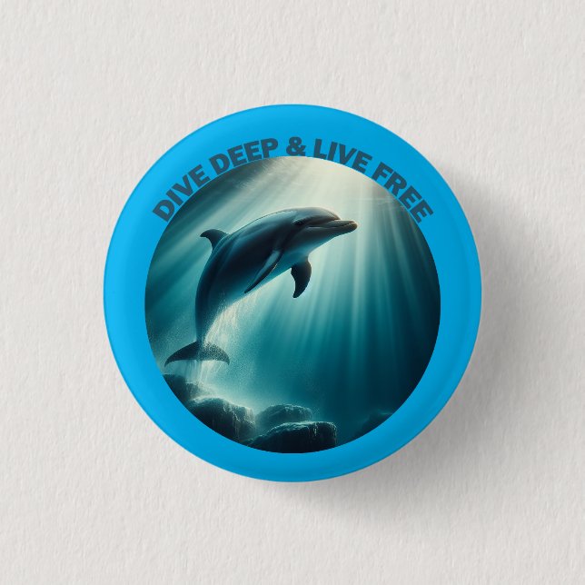 Tauchen Deep Live Free Dolphin Button (Vorderseite)