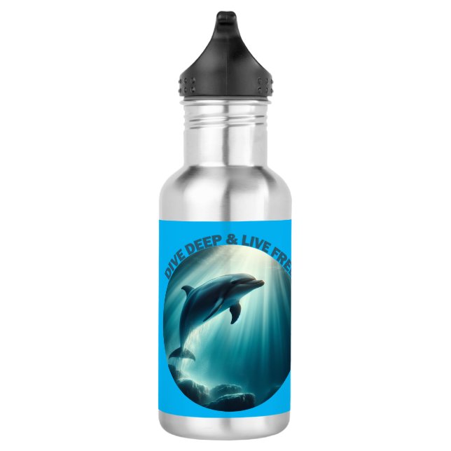Tauchen Deep Live Free Dolphin Edelstahlflasche (Rechts)