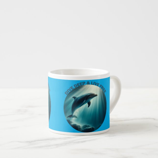 Tauchen Deep Live Free Dolphin Espressotasse (Vorderseite Rechts)