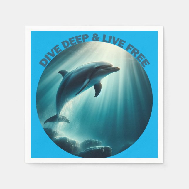 Tauchen Deep Live Free Dolphin Serviette (Vorderseite)