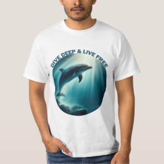 Tauchen Deep Live Free Dolphin T-Shirt