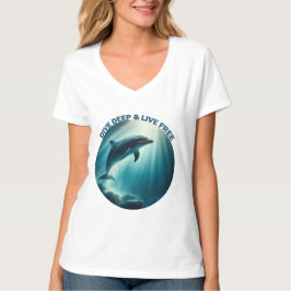 Tauchen Deep Live Free Dolphin T-Shirt