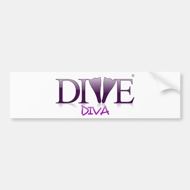 Tauchen-Diva-Flossen Autoaufkleber (Vorne)