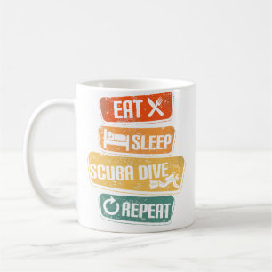 Tauchen Essen Schlafen Wiederholen Lustiges Tauche Kaffeetasse