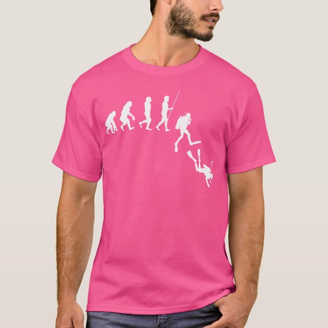 Tauchen Evolution Evolution Mensch Funny Scuba Div T-Shirt (Vorderseite)