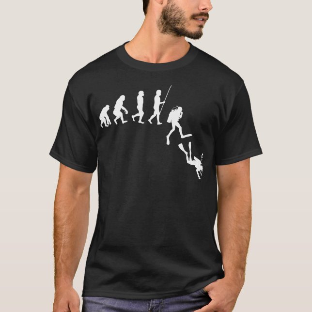 Tauchen Evolution Evolution von Man Funny Scuba Di T-Shirt (Vorderseite)