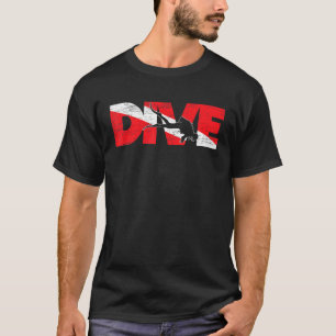 Tauchen Flag Tauchen Wasserfall Tauchen T-Shirt
