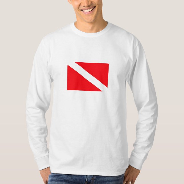 Tauchen-Flaggen-langes Hülsen-Shirt T-Shirt (Vorderseite)