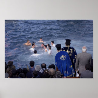 Tauchen für das Kreuz Poster