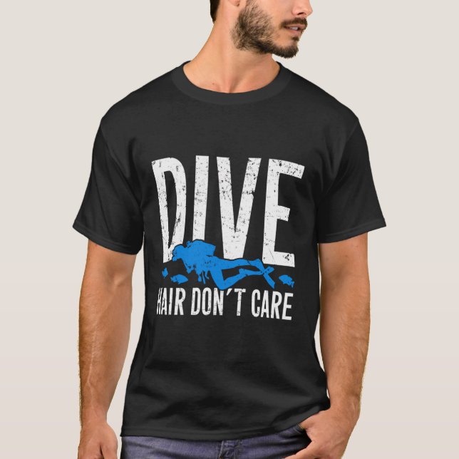 Tauchen Hair Funny Funny Scuba Diving Qualified Di T-Shirt (Vorderseite)