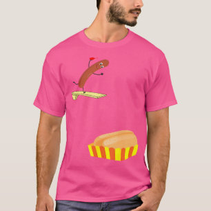 Tauchen Hot Dog in Bun Funny Food Diver T-Shirt