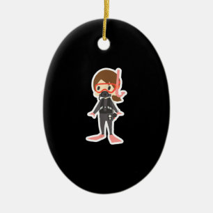 Tauchen I Liebe Schnorcheln Schluchten Mädchen Ki Keramik Ornament