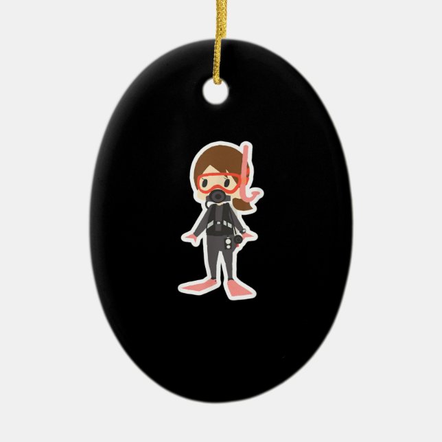 Tauchen I Liebe Schnorcheln Schwimmen Mädchen Kind Keramik Ornament (Vorne)