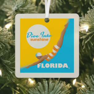 Tauchen in den Sonnenschein   Florida Ornament Aus Metall