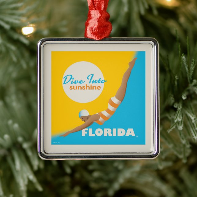 Tauchen in den Sonnenschein | Florida Ornament Aus Metall (Baum)