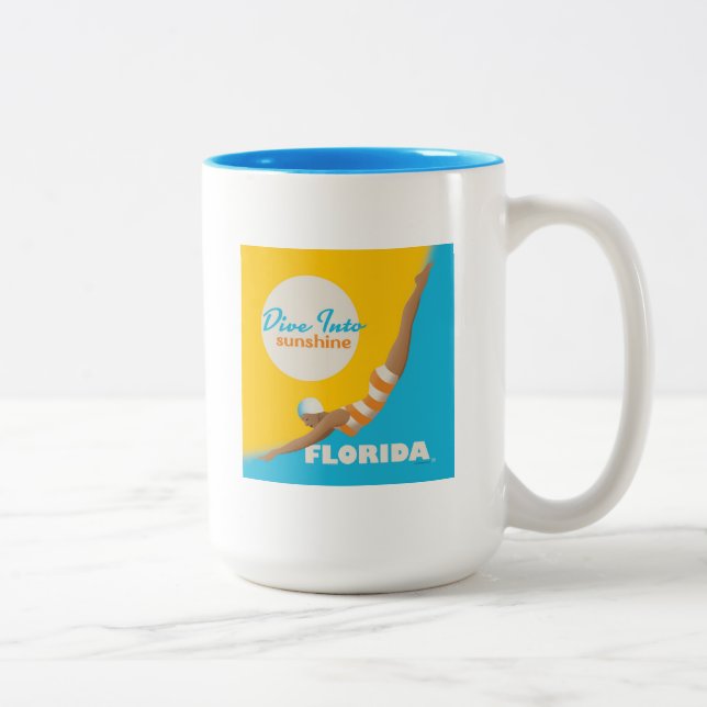 Tauchen in den Sonnenschein | Florida Zweifarbige Tasse (Rechts)